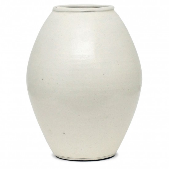 Large White Stoneware Vase