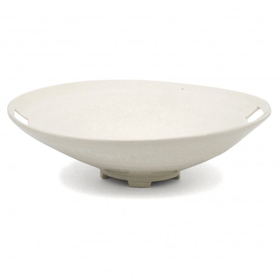 Porcelain Bowl with Cut Out Handles