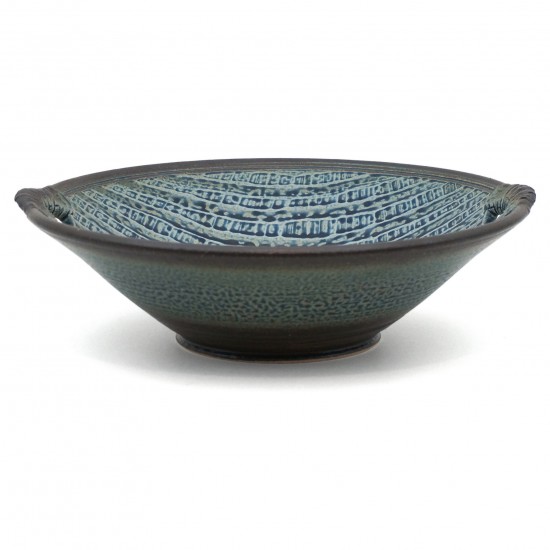 Blue Textured Stoneware Bowl
