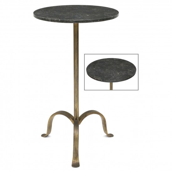 Gilded Iron Tropod Table with Marble Top