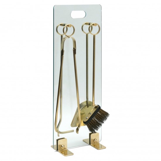 Brass and Glass Fireplace Tools