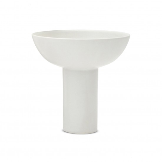 Medium White Porcelain Pedestal Bowl