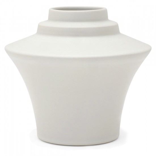 White Porcelain Flared Stepped Vase
