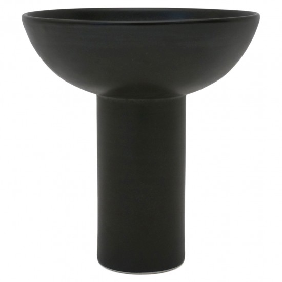 Medium Black Porcelain Pedestal Bowl