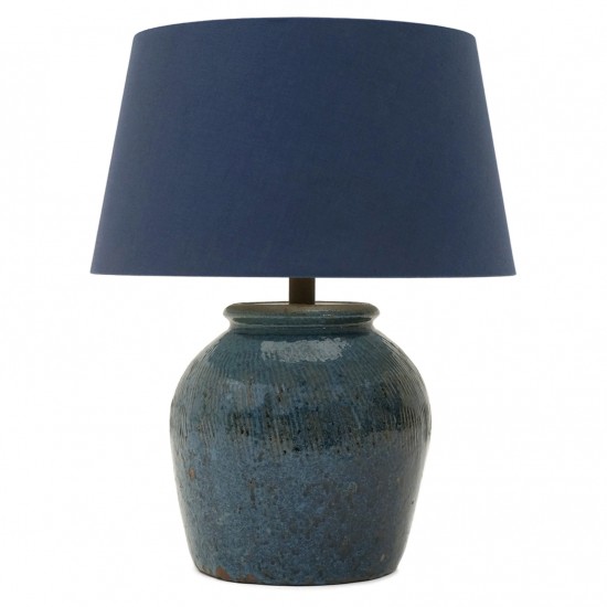 Textured Blue Ceramic Lamp