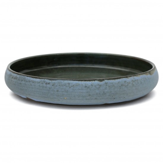 Flat Blue Ceramic Bowl