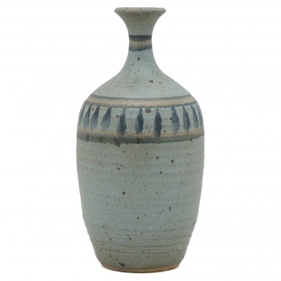 Studio Art Stoneware Vase in Blues and Beige