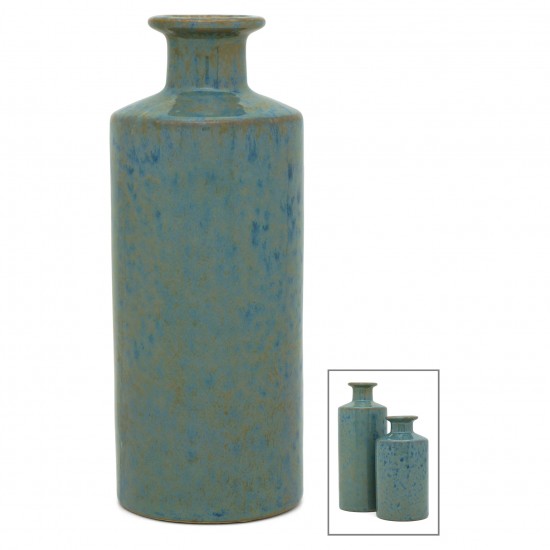 Blue Irridescent Bottle Vase
