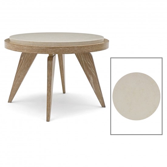Circular Cerused Oak Side Table