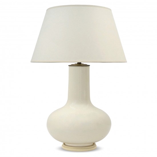 Large White Crackle Table Lamp