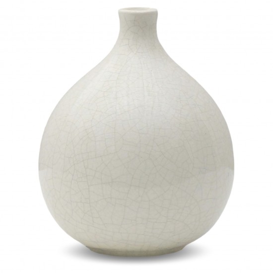 White Crackle Vase