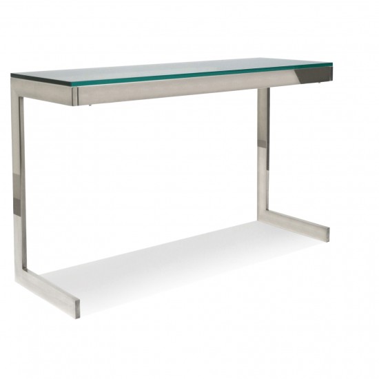 Nickel and Glass Console Table