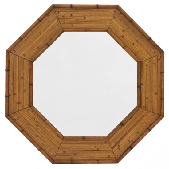 Hexagonal Rattan Mirror