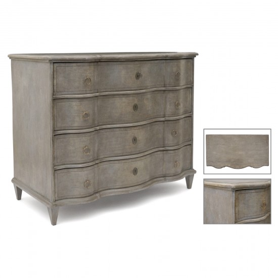 Large Gray Painted Commode