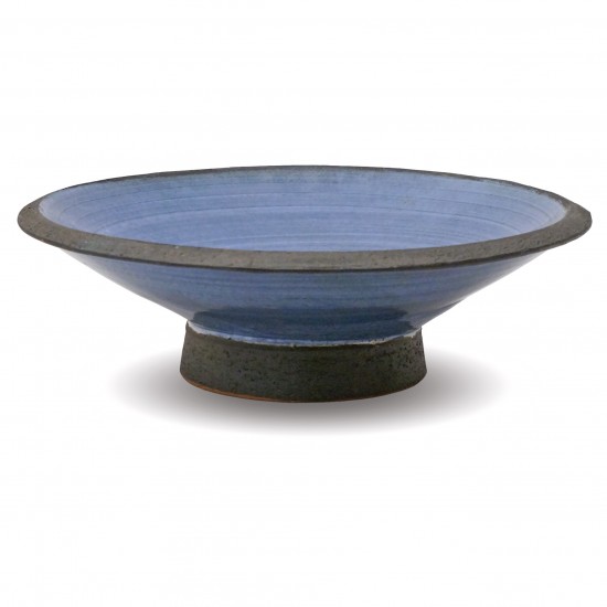 Blue and Black Pedestal Bowl