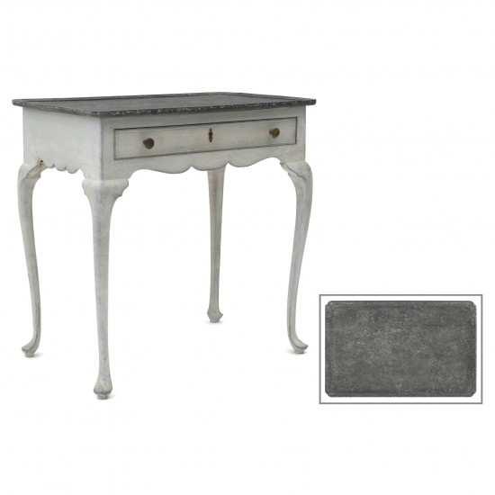Gray Painted Table with Faux Belgian Bluestone Top