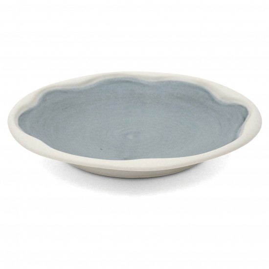 Blue Porcelain Plate With White Edge