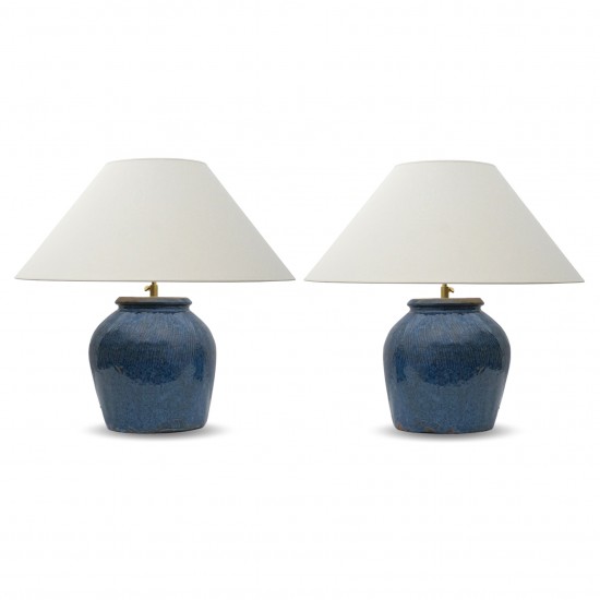 Blue Textured Lamps