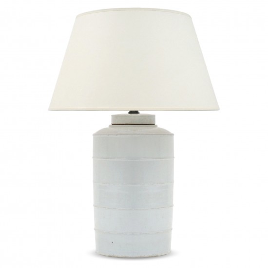 White Ironstone Canister Lamp