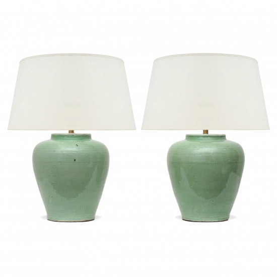 Light Green Stoneware Lamps