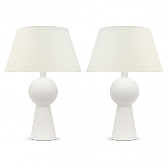 Pair of Circular Plaster Lamps