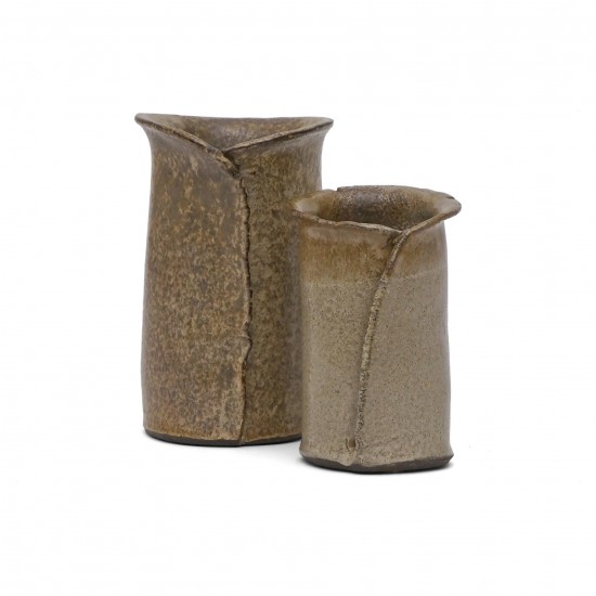 Hand-built Brown Vases