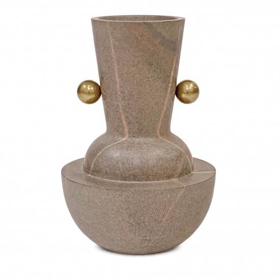 Soapstone and Brass Vase