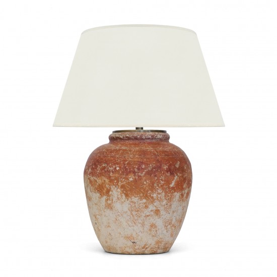Rustic Red Earthenware Table Lamp